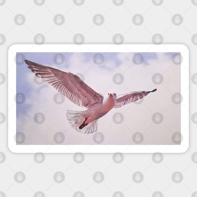 Pink Gull 2 - herring gull painting Magnet by EmilyBickell